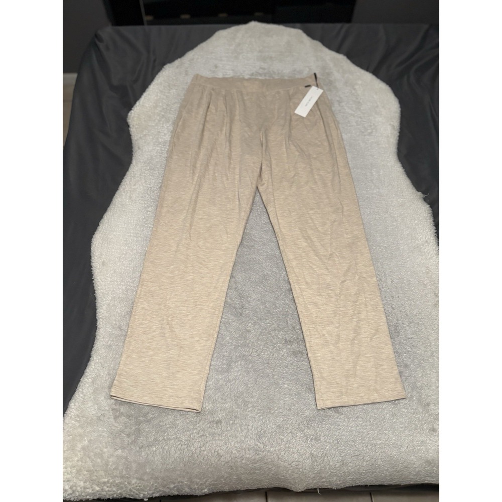 New Calvin Klein Women's Pull On Beige Pleat Pants Size Medium High Waist NWT